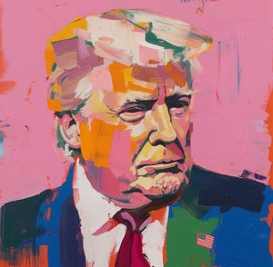Custom portrait of Trump 71x79 inches