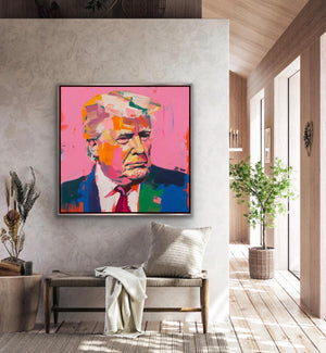 Custom portrait of Trump 71x79 inches
