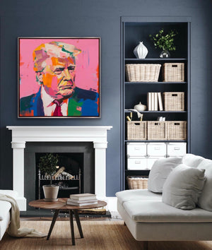 Custom portrait of Trump 71x79 inches